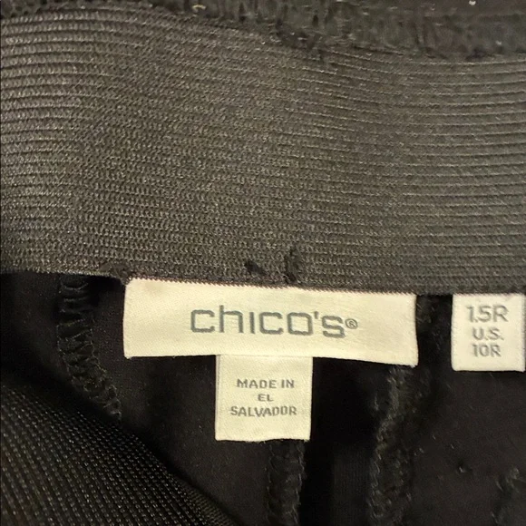 Chico's Black Wide-Leg sailor Pants with Gold Buttons - Picture 3 of 3